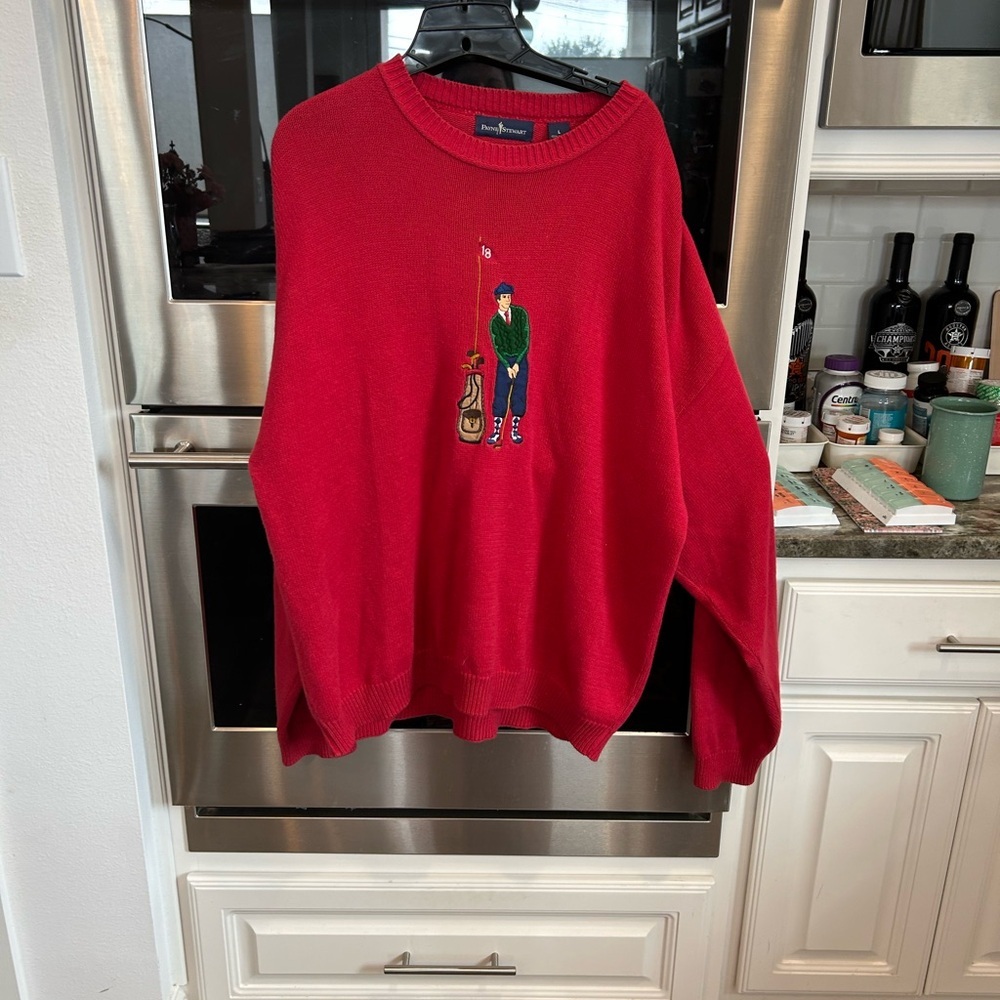 Vintage Payne Stewart  Crewneck Sweater with Golfer Motif L GUC